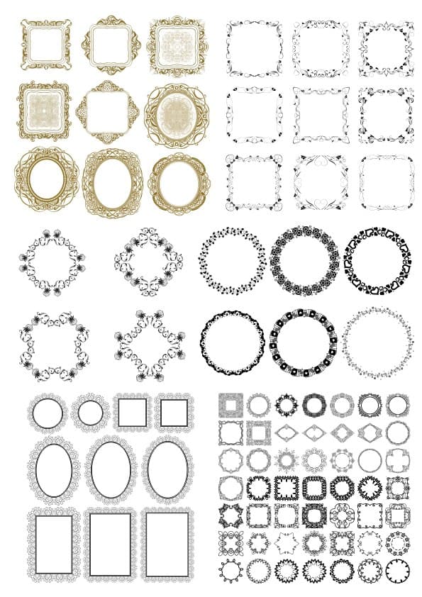 Elegant Ornamental Frame and Border Collection Vector Files