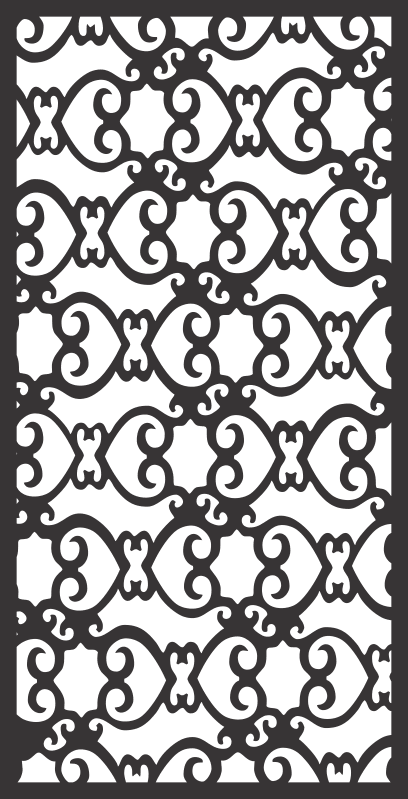 Elegant Ornamental Lattice Screen Vector File for Laser Cutting