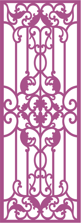 Elegant Ornamental Scrollwork Panel Vector for Laser Cutting