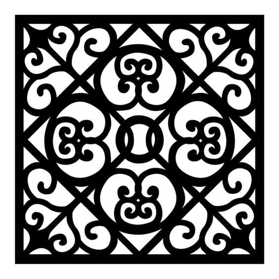 Elegant Ornamental Square Jali Pattern Laser Cut Vector SVG