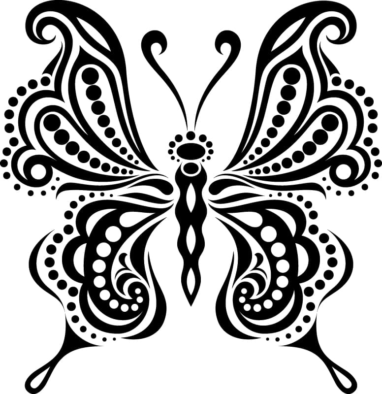 Elegant Ornate Butterfly Vector Design for Laser Cutting