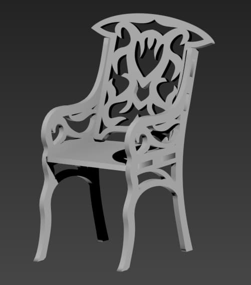 Elegant Ornate Decorative Chair Vector CNC Design