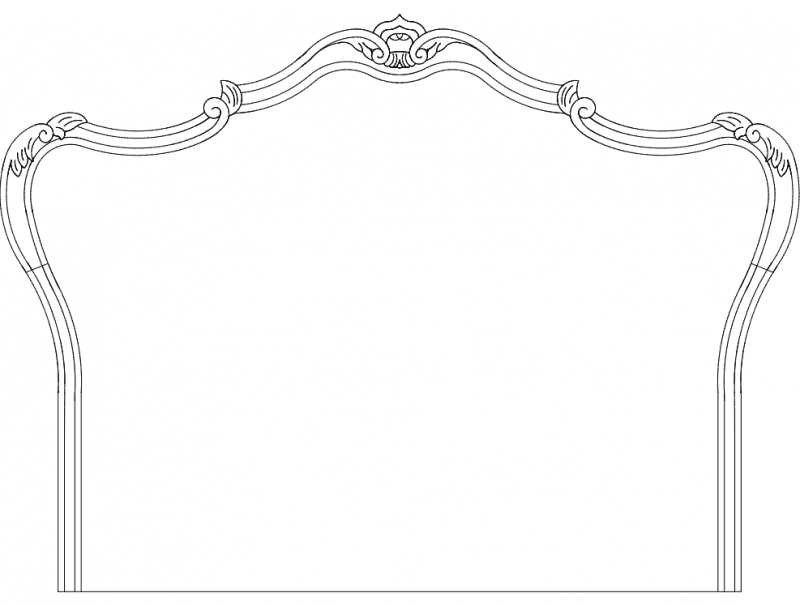 Elegant Ornate Headboard Design Vector CNC DXF File