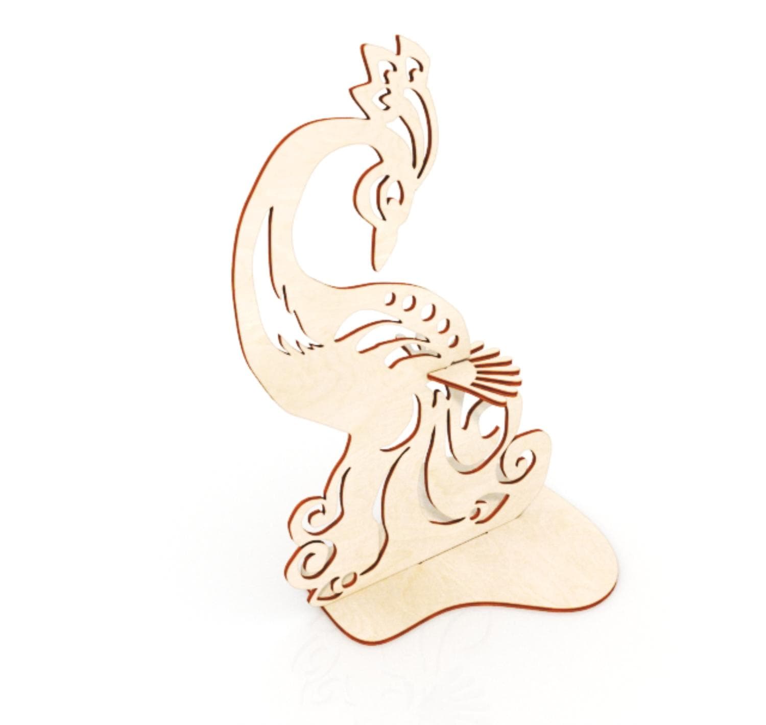 Elegant Peacock Napkin Holder Laser Cut Vector File