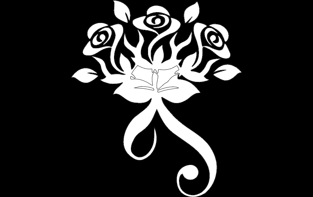Elegant Rose Bouquet Silhouette Vector DXF File