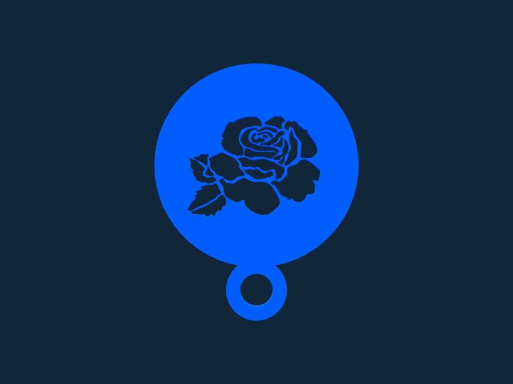 Elegant Rose Coffee Stencil Laser Cut Vector File