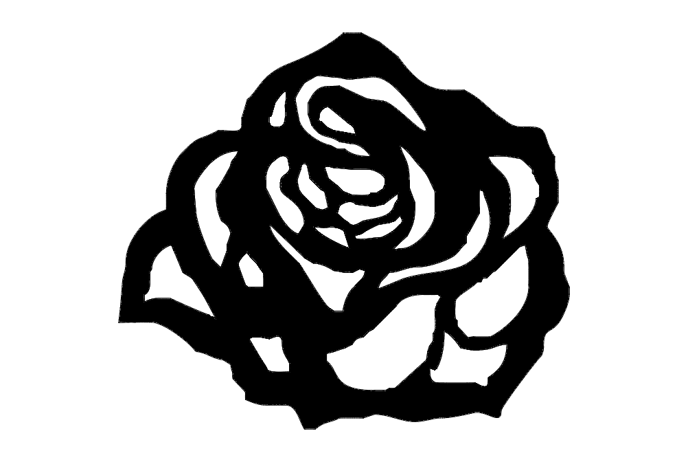 Elegant Rose Flower Vector Design for Laser Cutting DXF