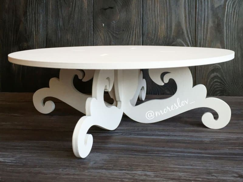 Elegant Round Cake Stand Vector File for Laser Cutting