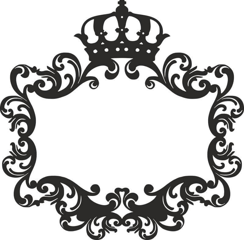 Elegant Royal Crown Frame Vector for Laser Cutting - Free SVG/DXF