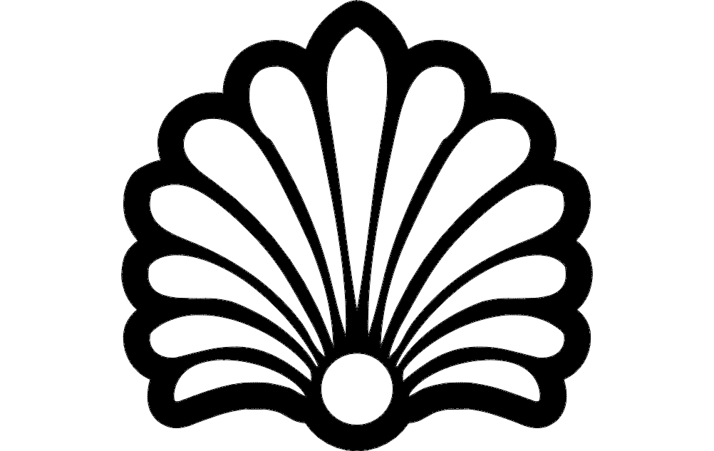 Elegant Scalloped Flower Vector Graphic DXF File