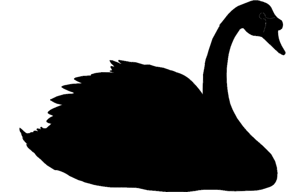 Elegant Swan Silhouette Vector for Laser Cutting DXF