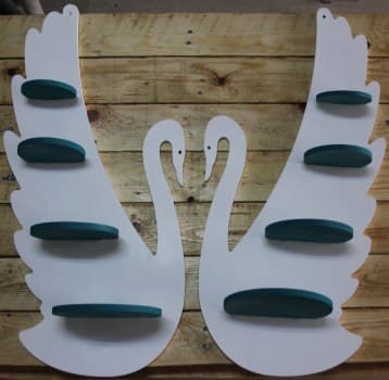 Elegant Swan Wall Shelf Vector for Laser Cutting