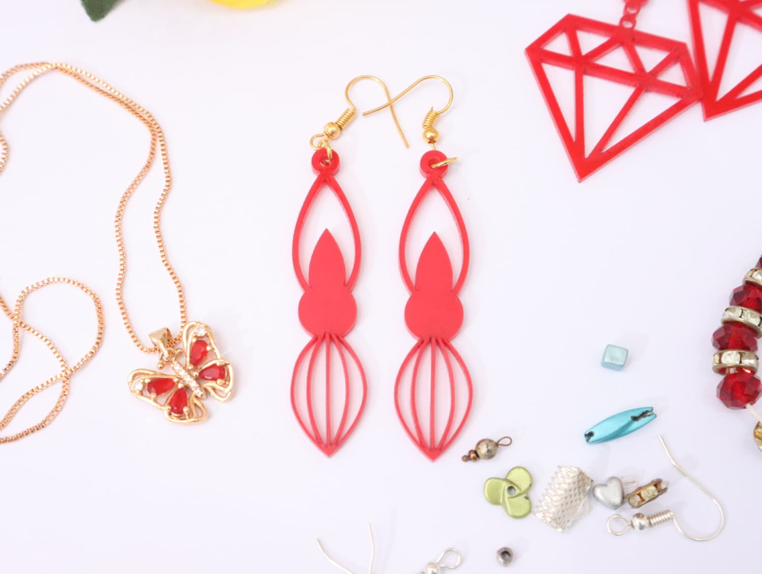 Elegant Teardrop Dangle Earrings Laser Cut Vector File