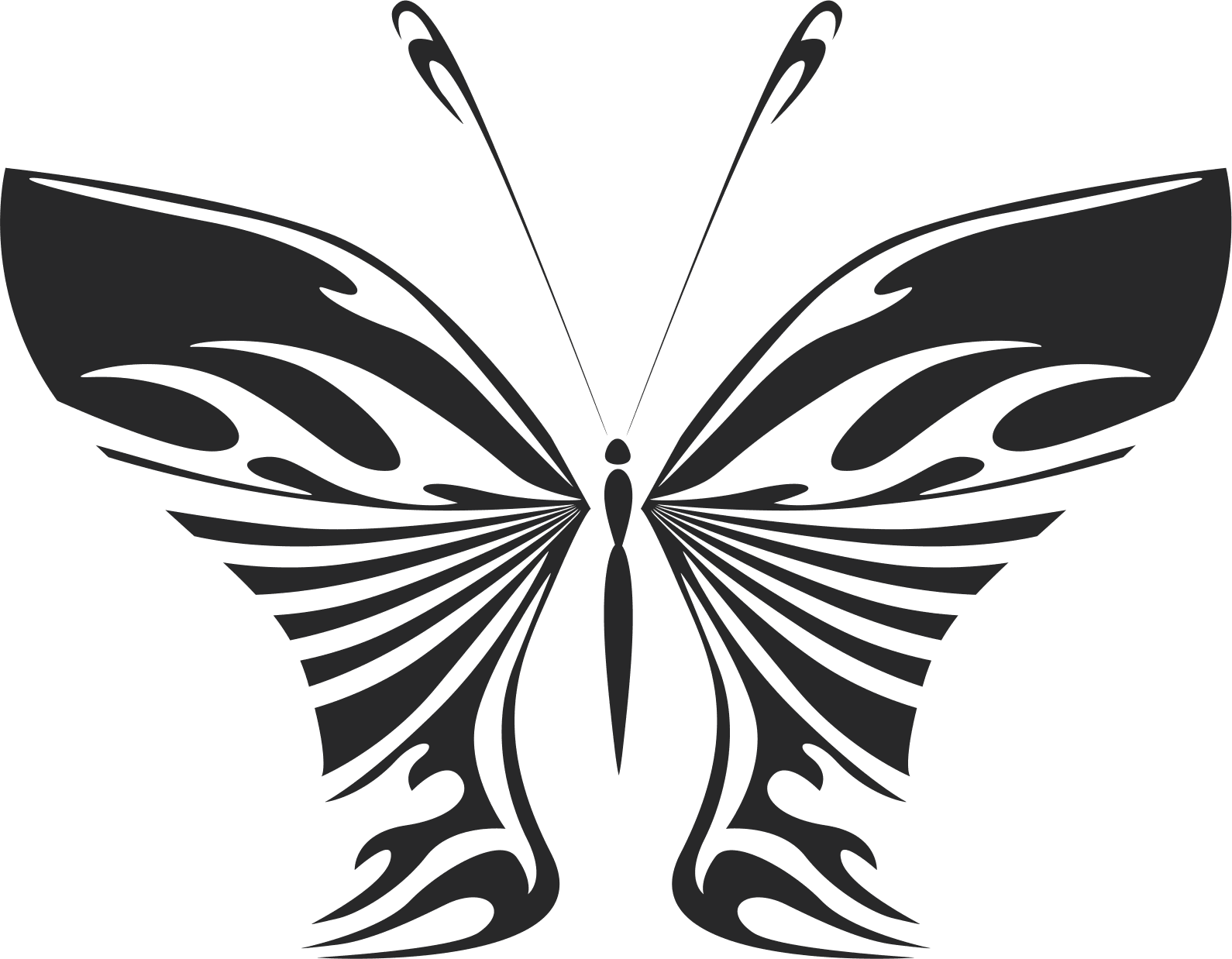 Elegant Tribal Butterfly Vector for Laser Cutting