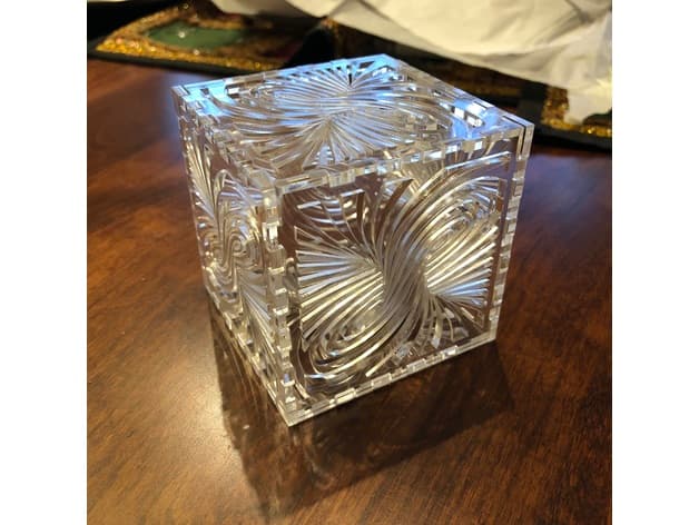 Elegant Twirl Pattern Laser Cut Box Vector File