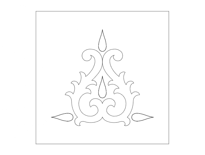 Elegant Victorian Filigree Ornament DXF Vector File