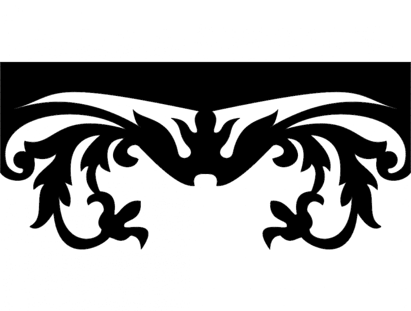Elegant Victorian Scroll Ornament Vector for Laser Cutting