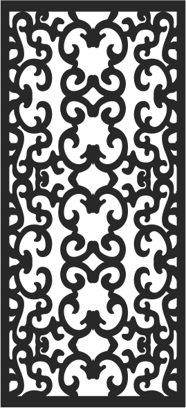 Elegant Victorian Scrollwork Panel Vector for Laser Cutting