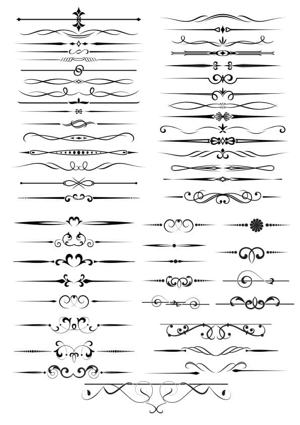 Elegant Vintage Dividers & Borders Pack - Free Vector DXF SVG