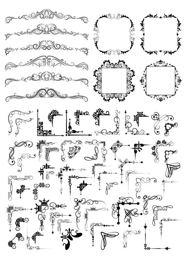 Elegant Vintage Ornaments and Decorative Corner Vector Collection