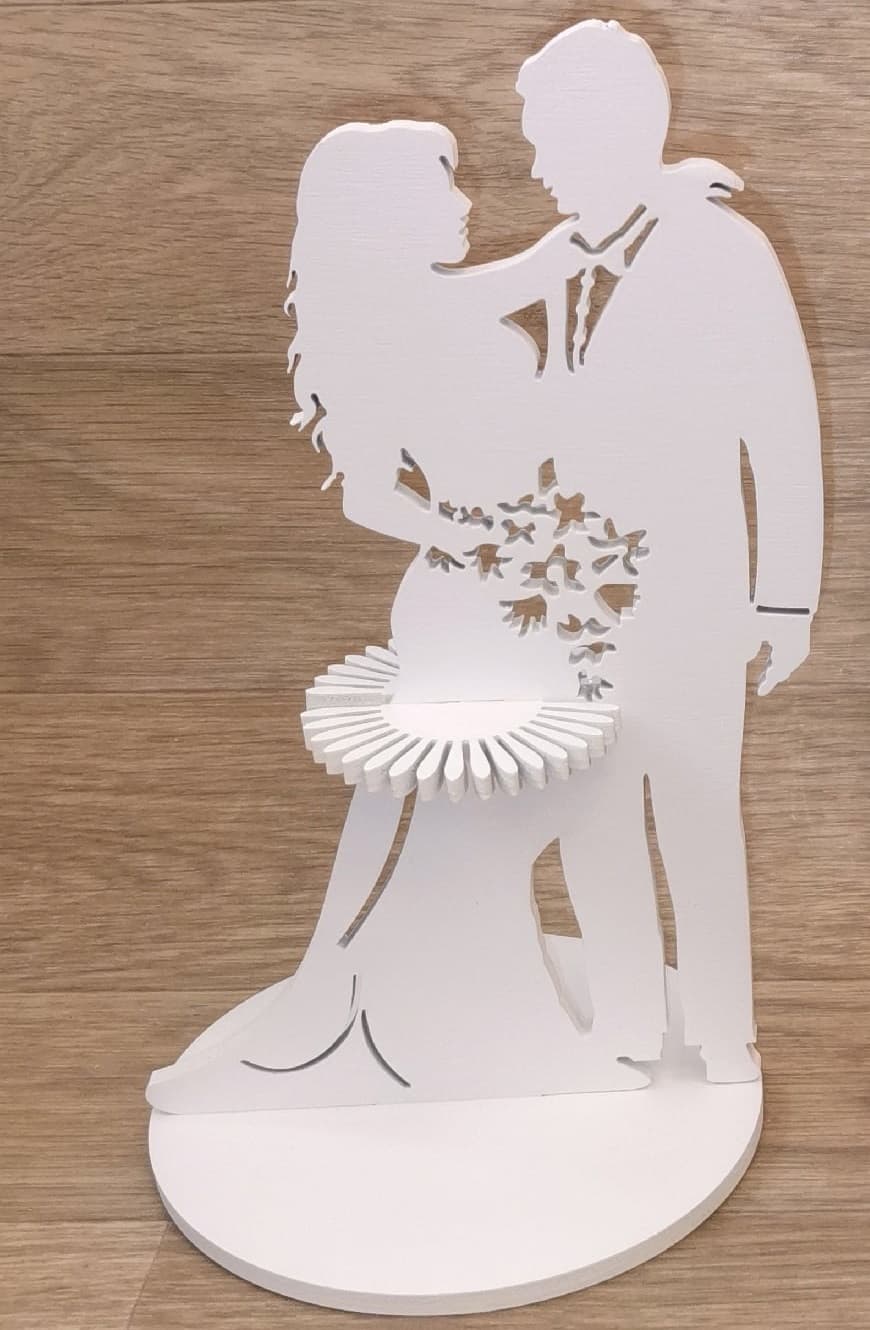 Elegant Wedding Couple Napkin Holder Laser Cut Vector File