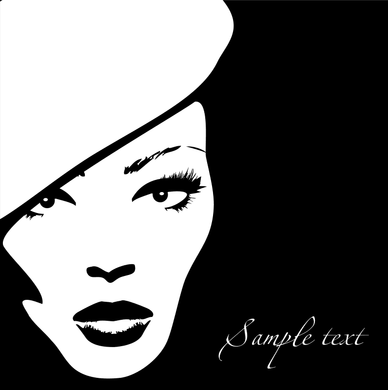 Elegant Woman Face Silhouette Vector for Laser Cutting
