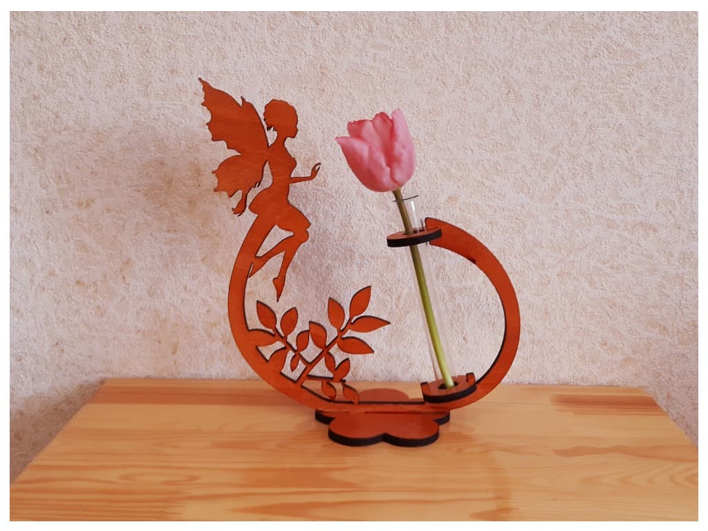 Enchanted Fairy Flower Vase Laser Cut Vector File