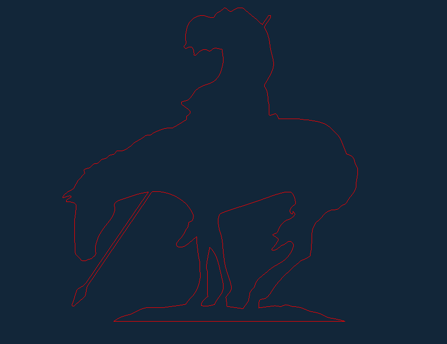 End of the Trail Native American Silhouette DXF File