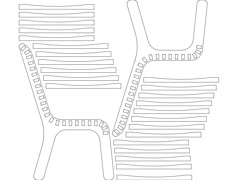 Ergonomic Modern Desk Chair Laser Cut Vector Plan (DXF)