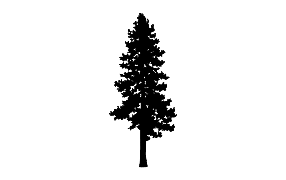 Evergreen Pine Tree Silhouette Vector File for CNC