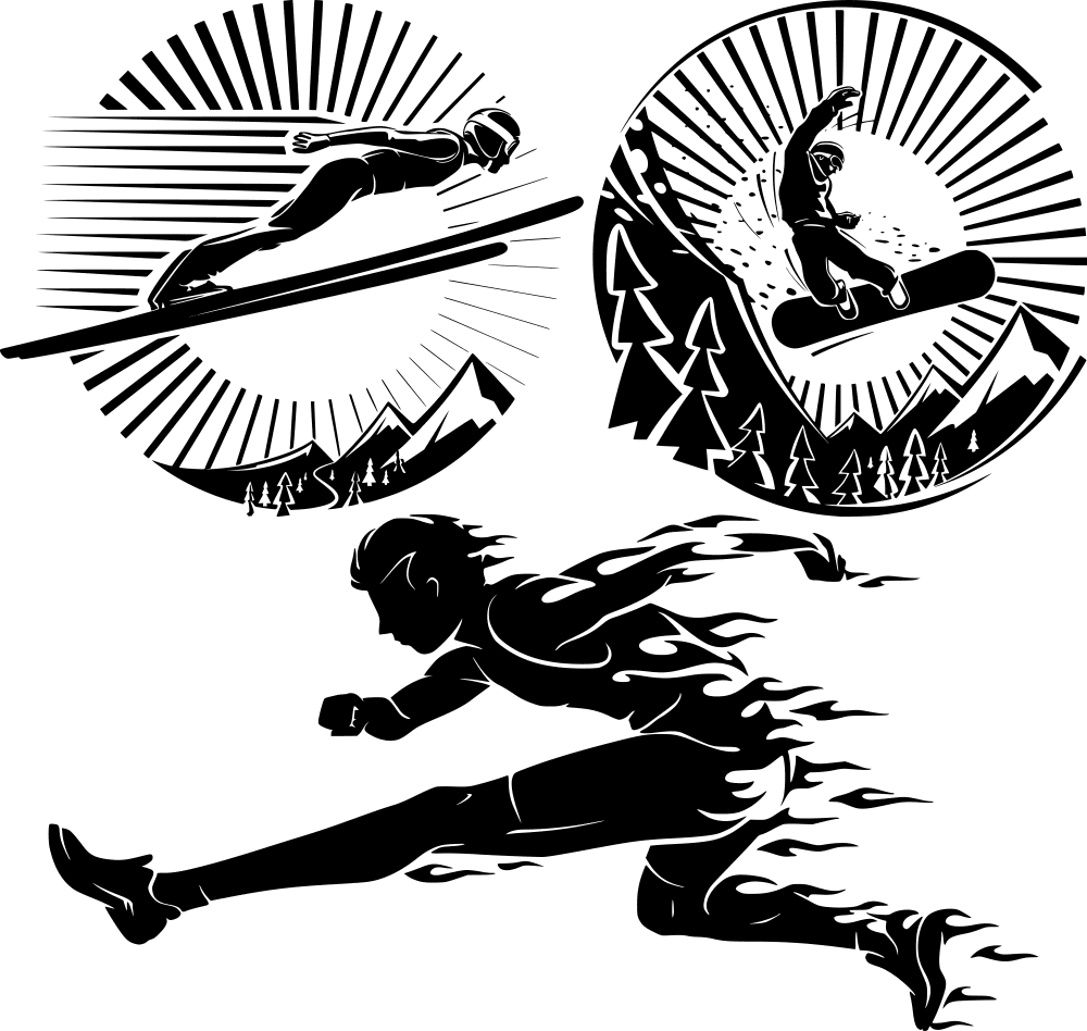 Extreme Sports and Athlete Silhouettes Vector Collection