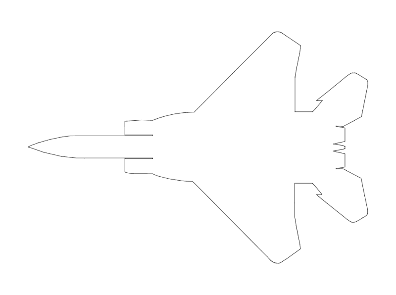 F-15 Fighter Jet Vector Silhouette DXF File for CNC