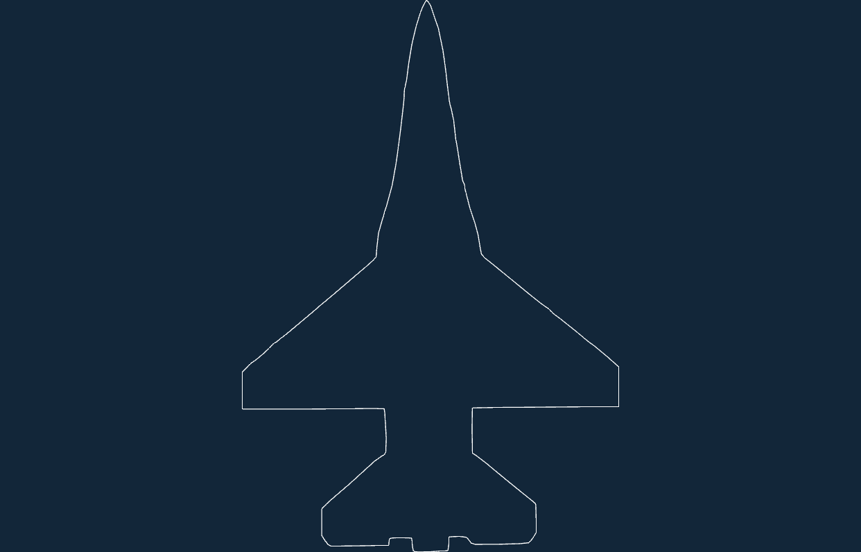F-16 Fighter Jet Silhouette Vector File (DXF)