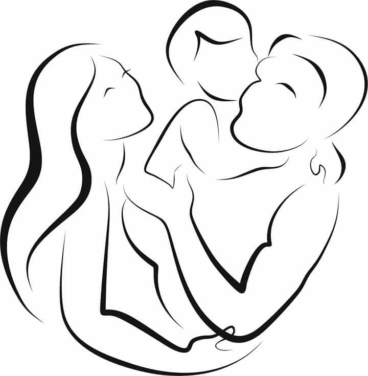 Family Love Minimalist Line Art Vector DXF File