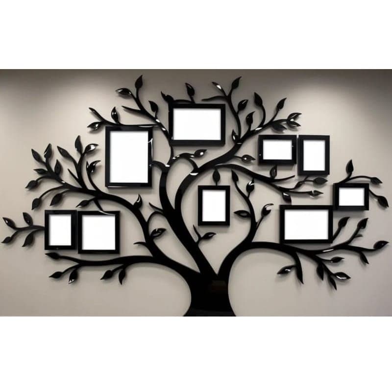 Family Tree Photo Frame Wall Art Laser Cut Vector File