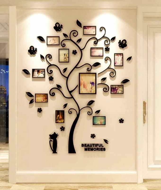 Family Tree Photo Wall Decor Laser Cut Vector File