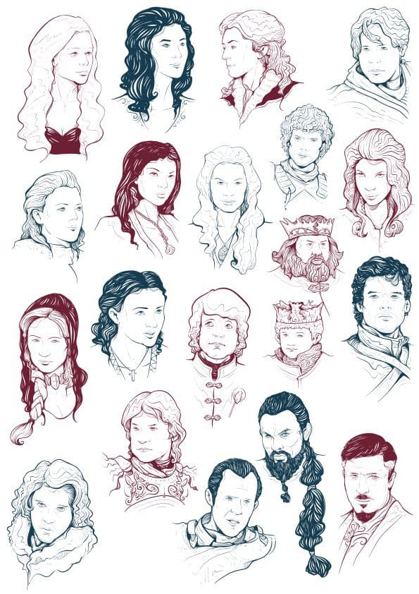 Fantasy Characters Portraits Vector Collection for Laser Cutting