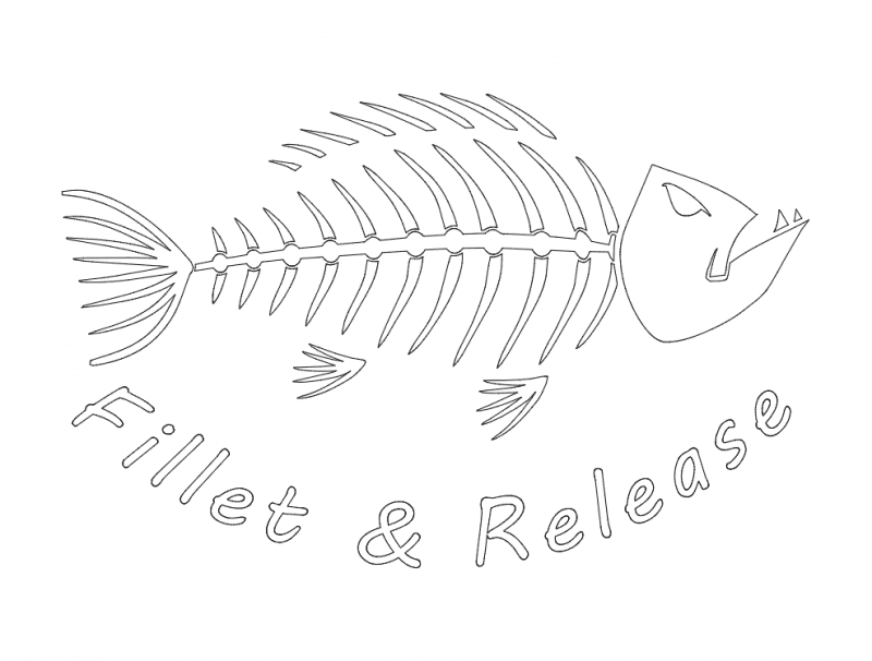 Fillet & Release Fish Skeleton DXF Vector for CNC Laser Cutting