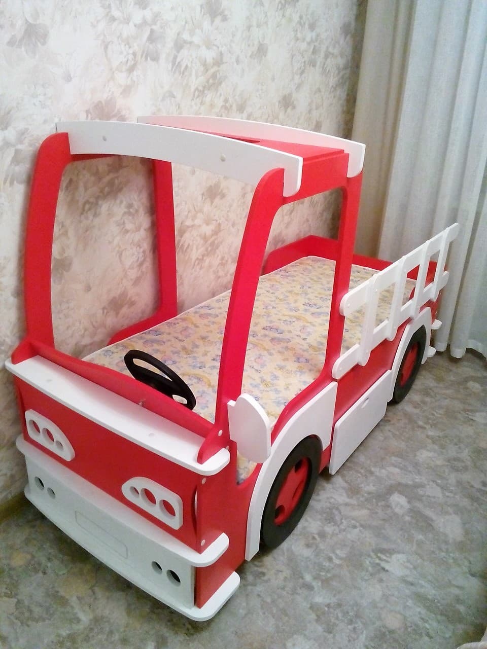 Fire Truck Kids Bed Laser Cut Vector Project
