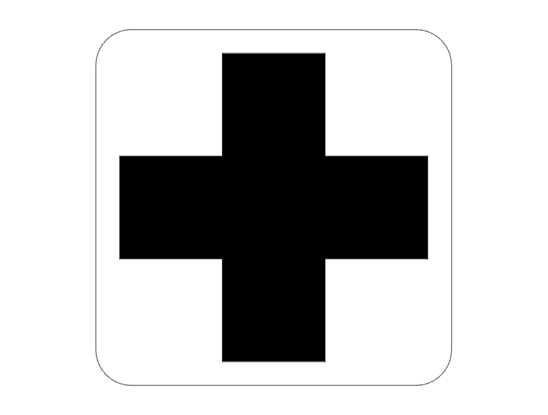 First Aid Medical Cross Sign Vector DXF File