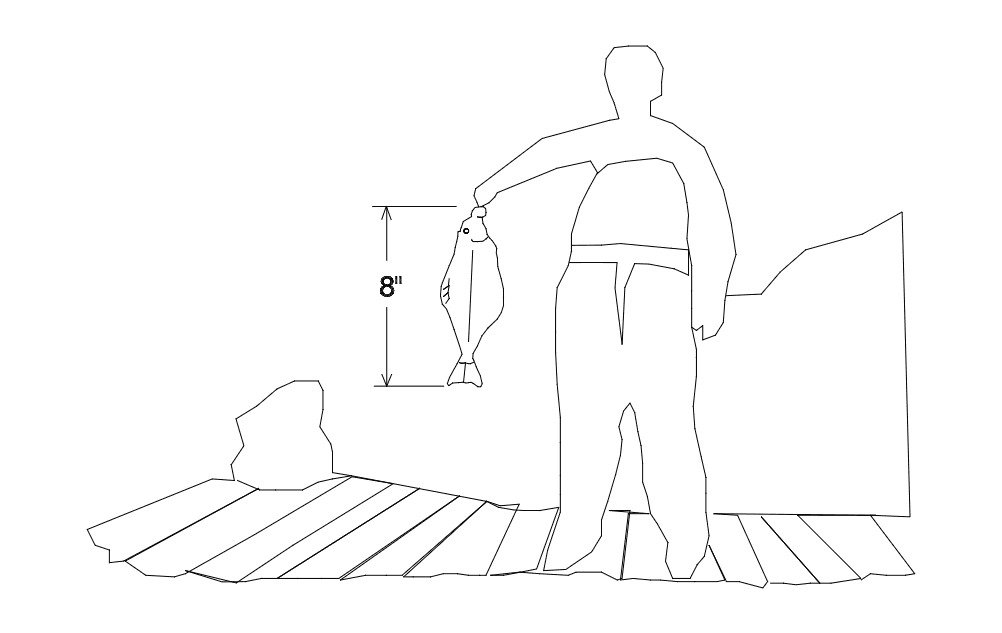 Fisherman with Halibut Catch Vector DXF File