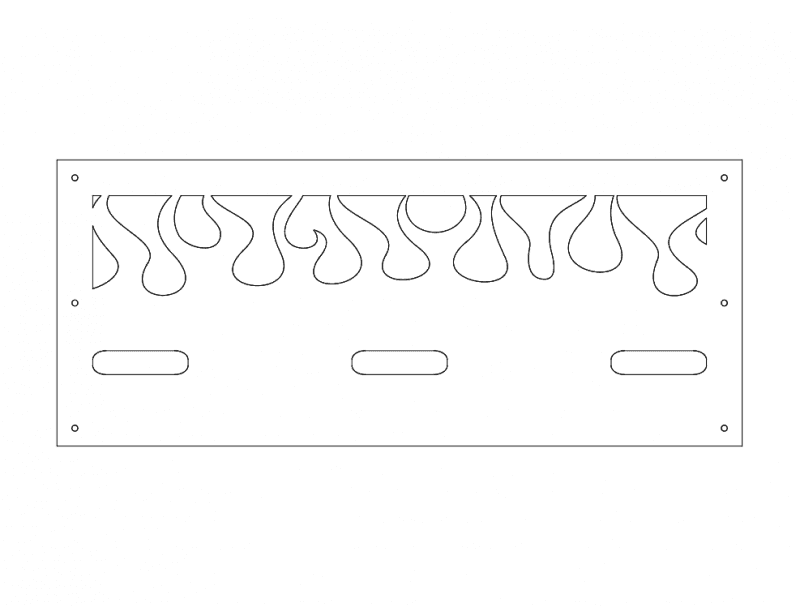 Flame Pattern Fire Ring Panel Vector DXF Design