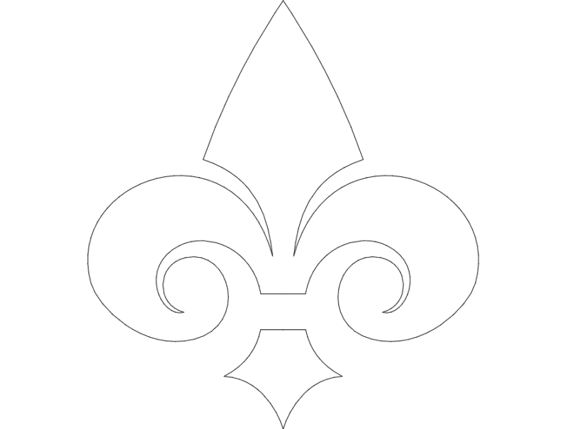 Fleur de Lis Vector Design for Laser Cutting DXF File