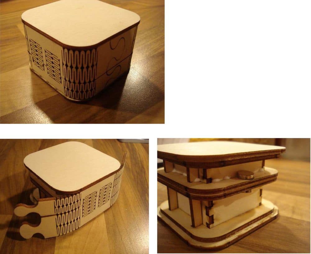 Flexible Living Hinge Wooden Box 3D Puzzle Laser Cut File