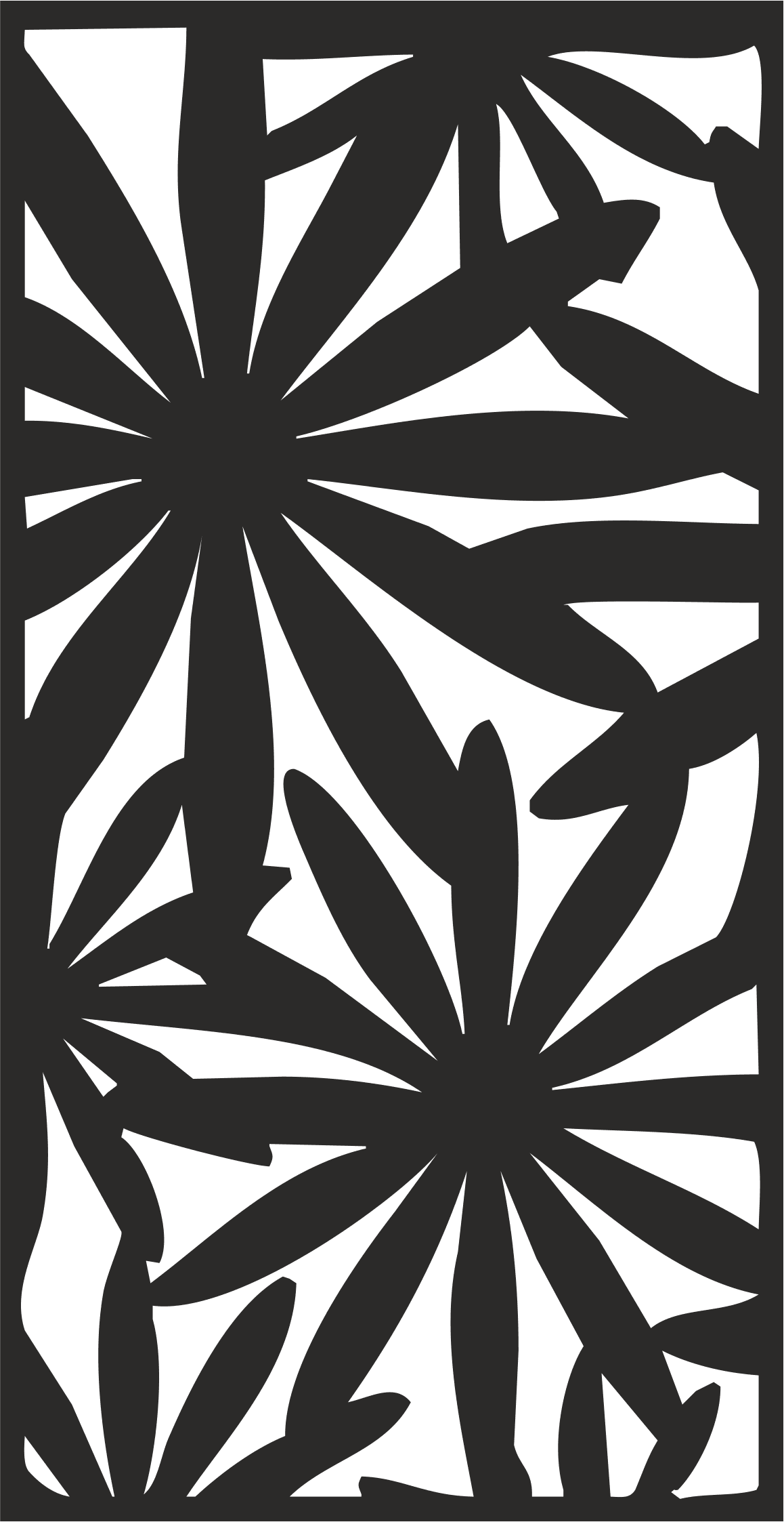 Floral Botanical Decorative Screen Vector File (DXF, SVG)