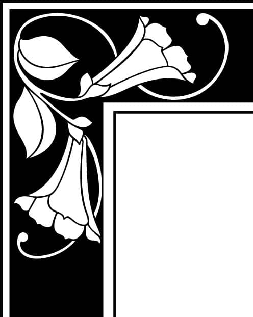Floral Corner Frame Vector for Laser Cutting - Free EPS
