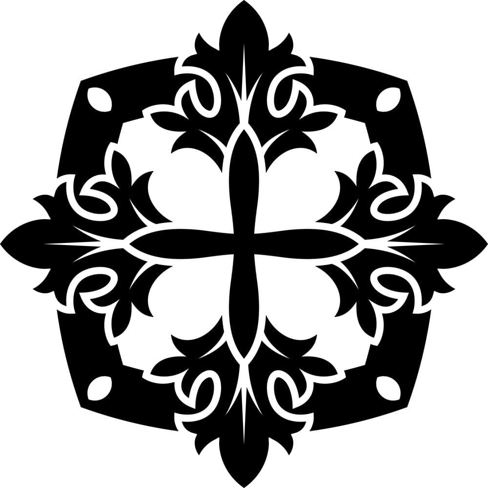 Floral Cross Mandala Vector Design for Laser Cutting