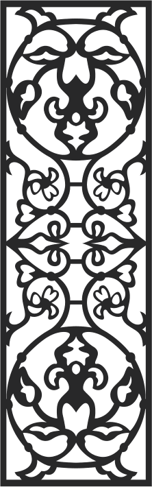 Floral Damask Decorative Panel Laser Cut Vector File