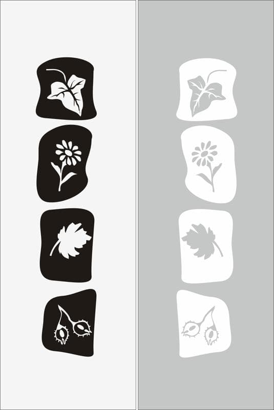 Floral Elements Stencil for Glass Etching Free Vector File