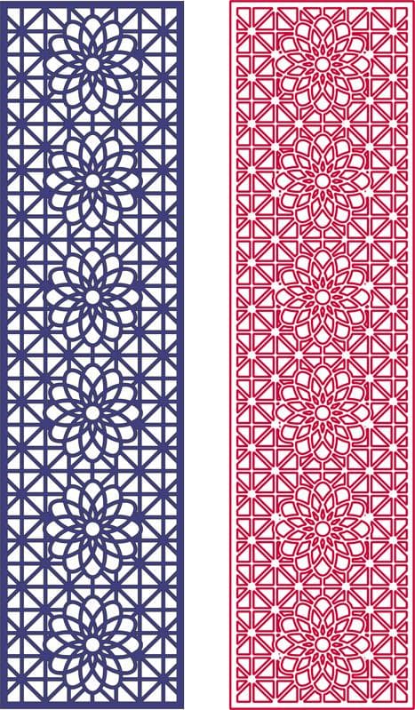 Floral Geometric Lattice Panel Vector - Laser Cut DXF File